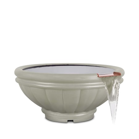 The Outdoor Plus 36 Round Roma Water Bowl - GFRC Concrete - Ash - OPT-ROMWO36-ASH